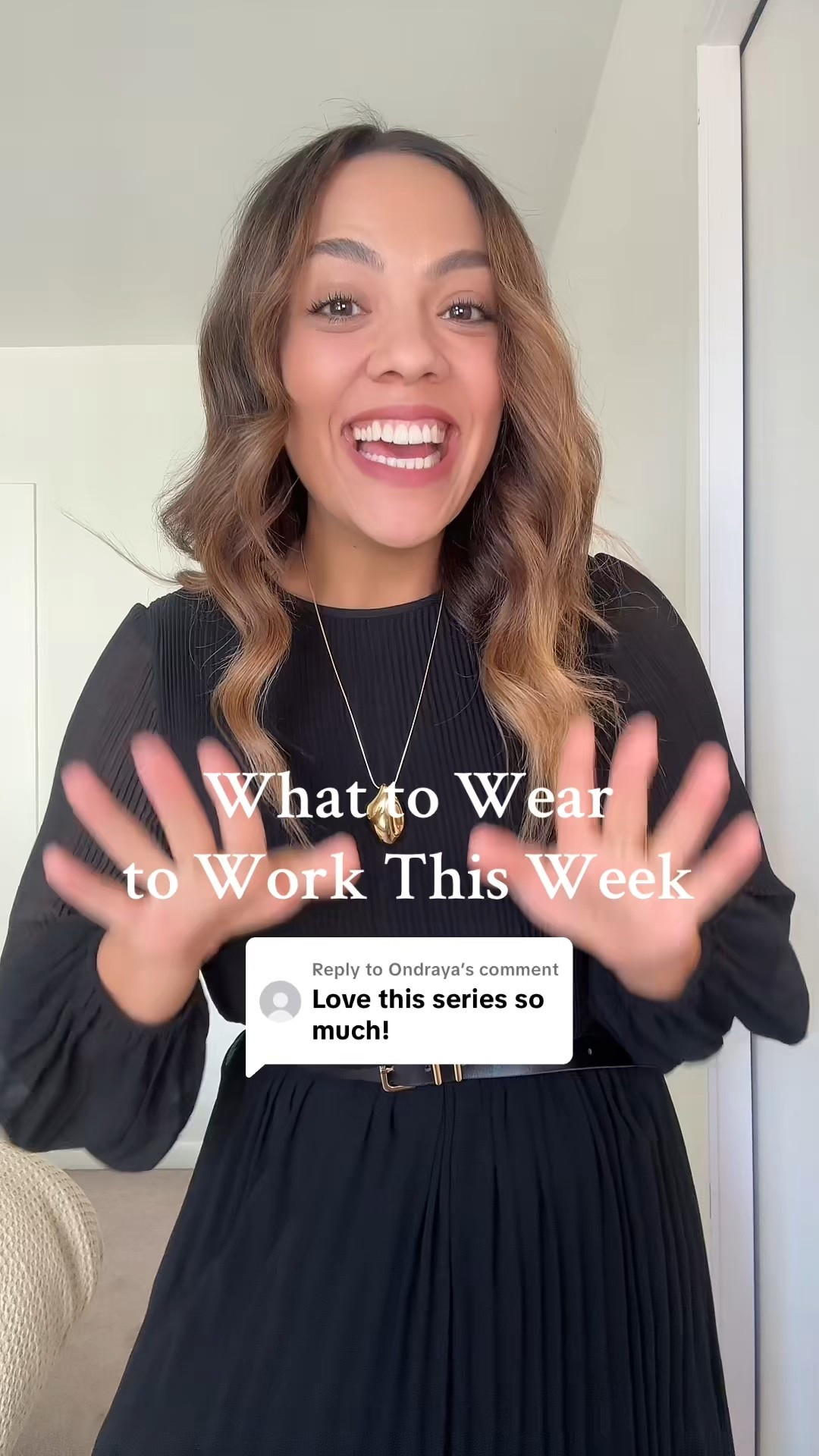 What to wear to work this week! 5 workwear outfits:

Monday:
-Lululemon sweatshirt and pants, size M/L. 
-Aritzia black pleated midi dress, similar linked. 
-Aritzia black faux leather jacket, similar linked. 
-Poppy Barley black leather knee high boots. 
-Abercrombie thin black belt. 
-Ganni leopard print tote bag. 
-Banana Republic gold pendant necklace. 

Tuesday:
-Anthropologie white blouse, similar linked. 
-Aritzia brown pull on pants, I have a medium. 
-Coach beige suede tote bag. 
-Steve Madden brown flats. 

Wednesday:
-Aritzia cream button up shirt, similar linked. 
-Aritzia brown pleated midi skirt, I have a size medium. 
-Zara beige suede kitten heels boots. 
-Anthropologie brown western belt. 
-Coach beige suede tote bag. 

Thursday:
-Aritzia white T-shirt, I have a medium. 
-Sézane black and white check jacket, similar linked. 
-Aritzia black high rise trousers, I have a size 10. 
-Black kitten heels, similar linked. 
-Madewell black leather tote bag. 

Friday:
-Black tank top, similar linked. 
-Sézane black cardigan, I have a size large. 
-Citizens of Humanity dark wash baggy jeans, I have a size 28. 
-Zara cow print pointed flats. 

#LTKworkwear #LTKfall #LTKstyletip