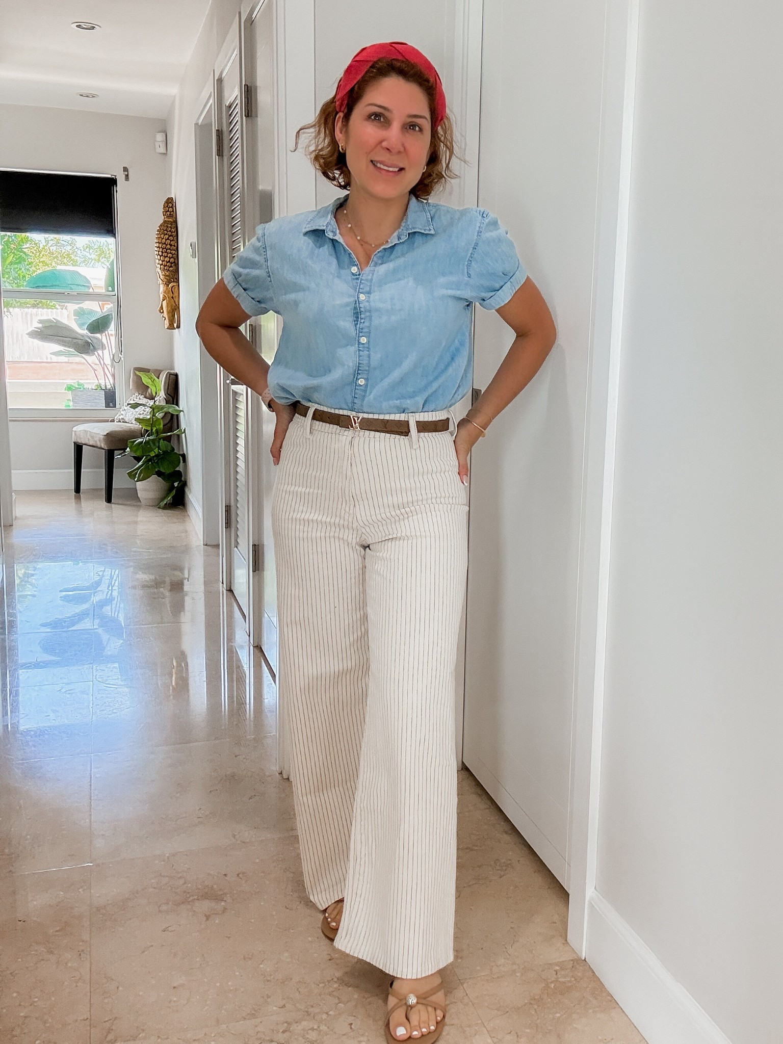 High-waisted wide leg denim pants from Target 

#LTKSaleAlert