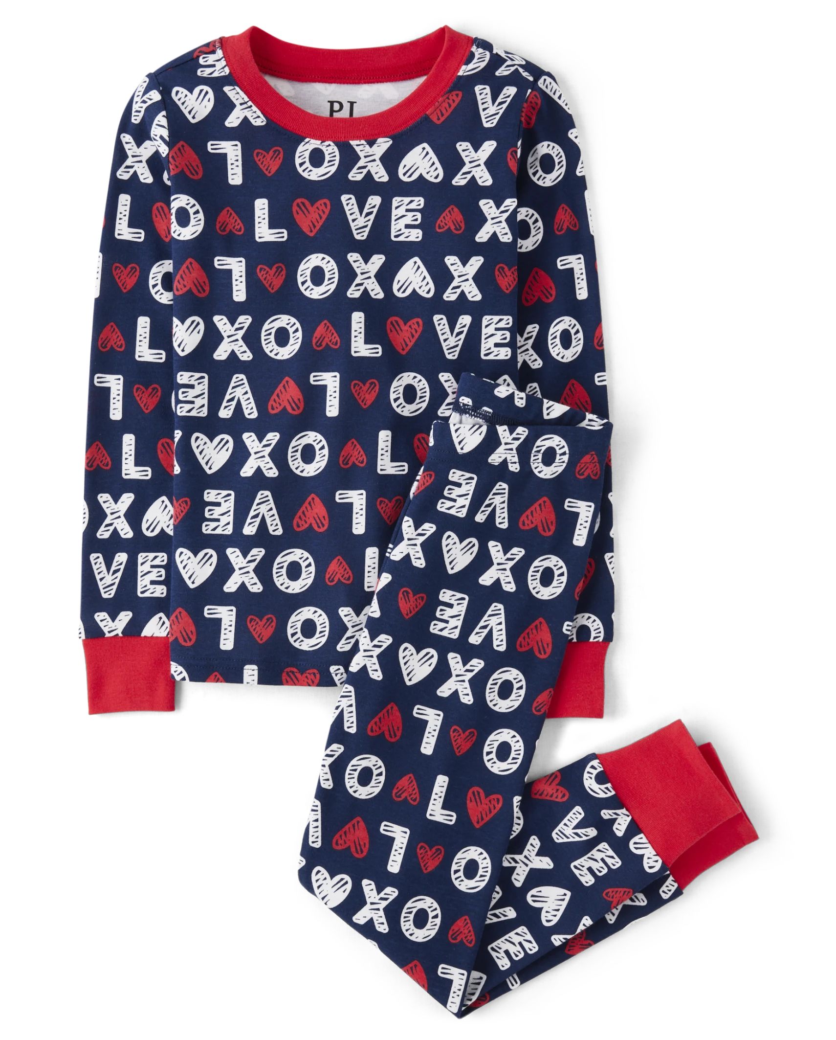 Unisex Kids Matching Family Love Snug Fit Cotton Pajamas - thunder blue | The Children's Place