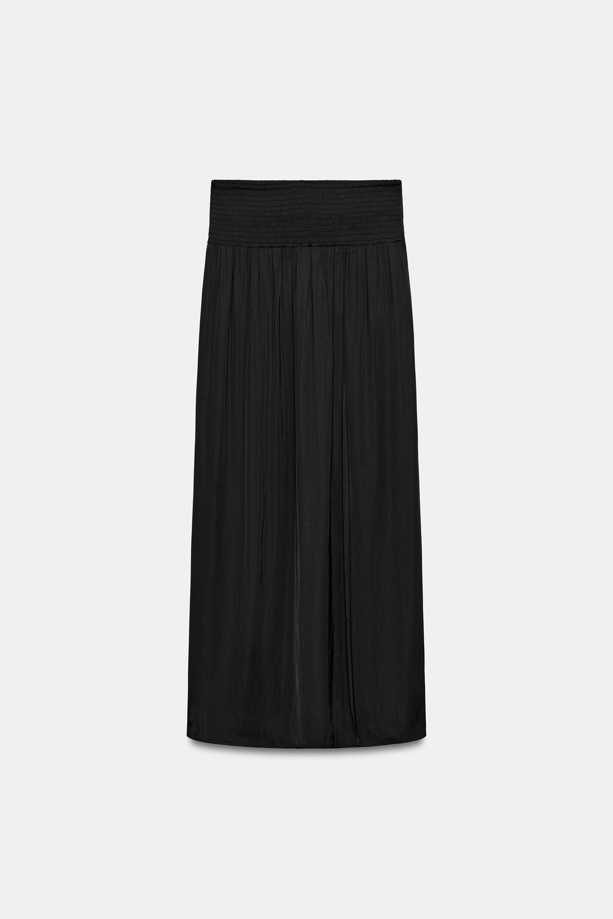 JUPE MI-LONGUE SATIN\u00c9E \u00c0 RAYURES | Zara FR
