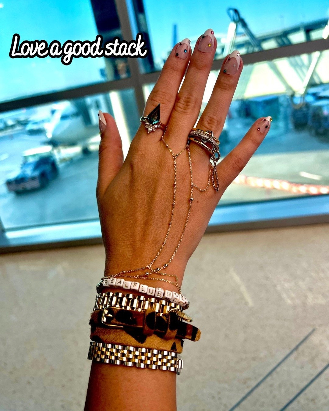 Also linked my favorite press on nails!
 
Watch link bracelets, hand chains, connecting chain rings, stacked rings, alphabet beads, leopard

#LTKSaleAlert #LTKOver40 #LTKWedding