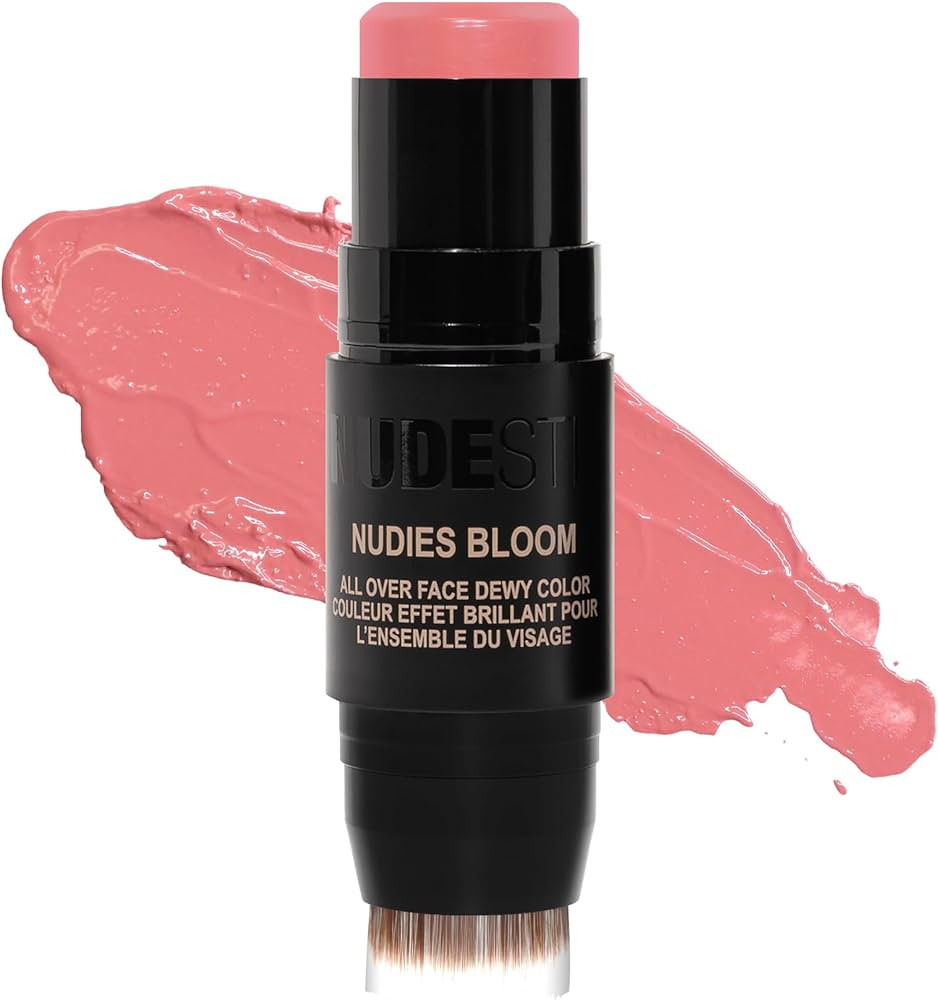 NudeStix Nudies Bloom Blush Stick w/Blending Brush, 3-in-1 Dewy Color for Cheeks, Eyes, Lips, Bri... | Amazon (US)