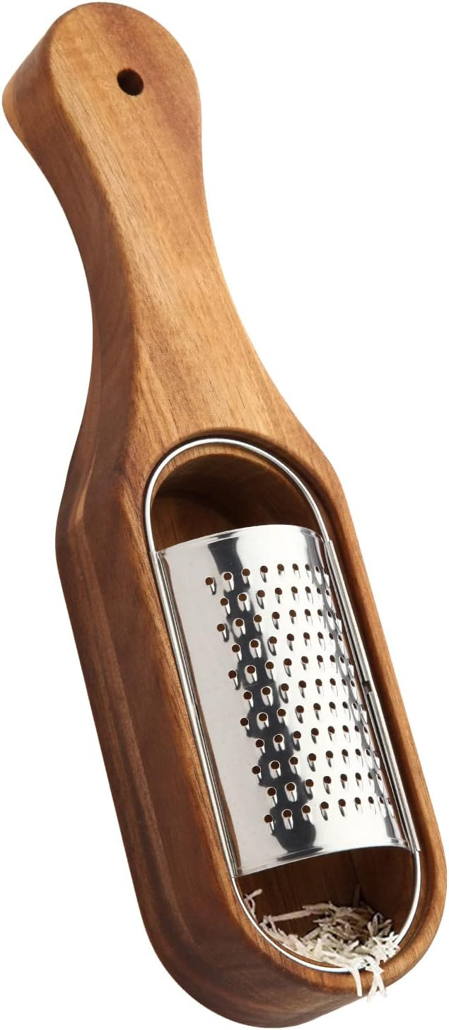 Cheese Grater With Container - Stainless Steel Cheese Grater With Wood Handle Shredder Zester Gra... | Amazon (US)