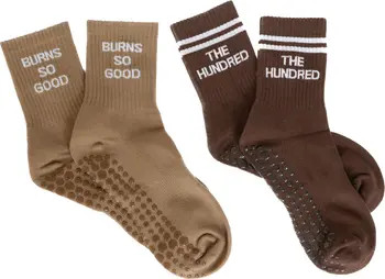 Pilates University 1883 Assorted 2-Pack Nonslip Grip Crew Socks | Nordstrom | Nordstrom