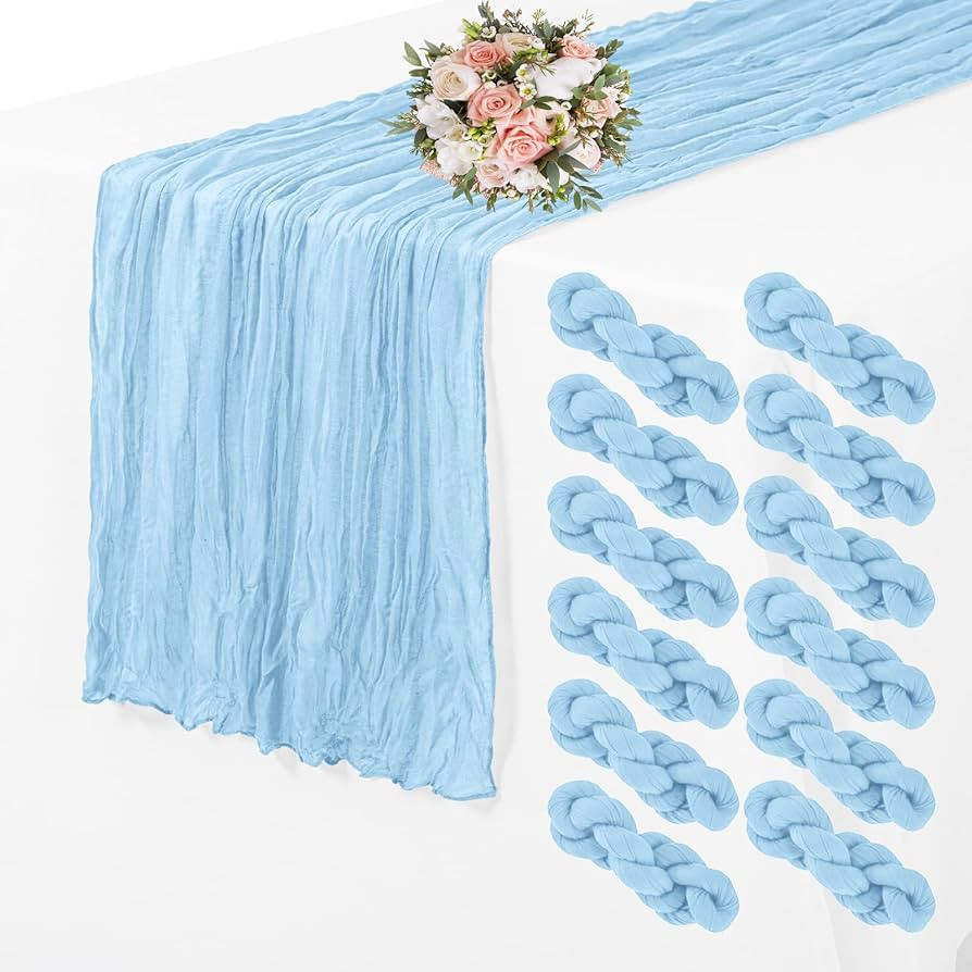 12 Pack Cheesecloth Table Runner 35 x 70 inch Long Boho Cheese Cloth Gauze Table Runners Semi She... | Amazon (US)