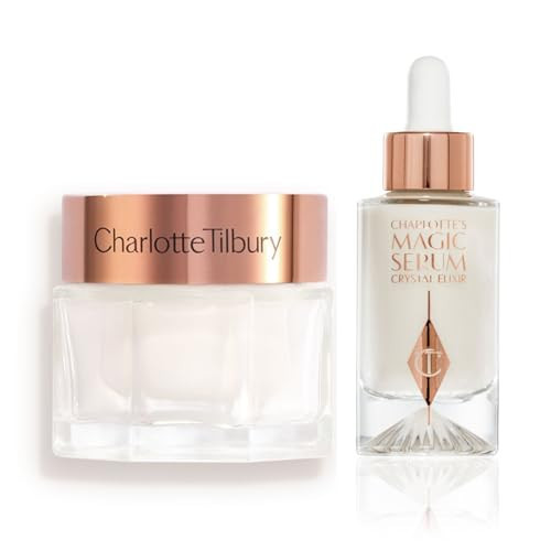 Charlotte Tilbury Magic Cream Face Moisturizer & Magic Serum Crystal Elixir Bundle - Firming & Hydrating Skincare Duo with Vitamin C, Peptides & Hyaluronic Acid (2 Piece Set) | Amazon (US)