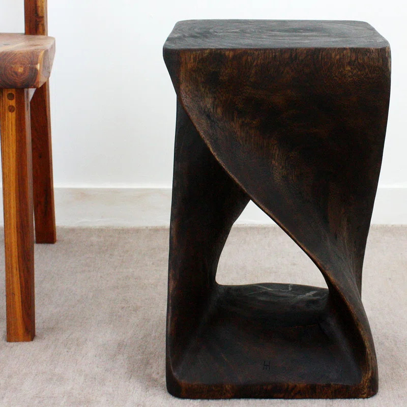 Marralynn 20'' Tall Solid Wood Abstract End Table | Wayfair North America