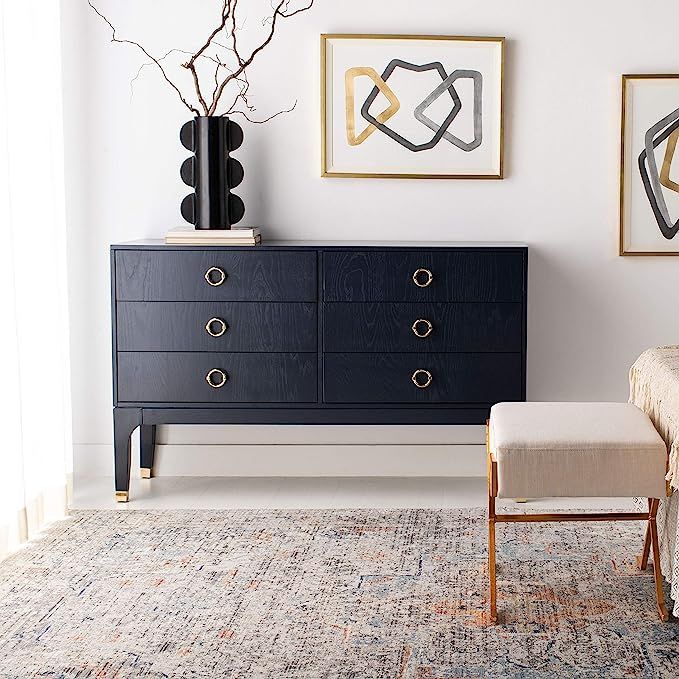 Safavieh Couture Home Lorna Navy 6-drawer Dresser | Amazon (US)