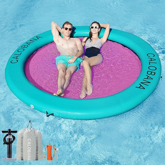 Water Hammock Inflatable Round Floating Ring for Adults Lake Party | Comfort & Durable Float,Pet ... | Amazon (US)