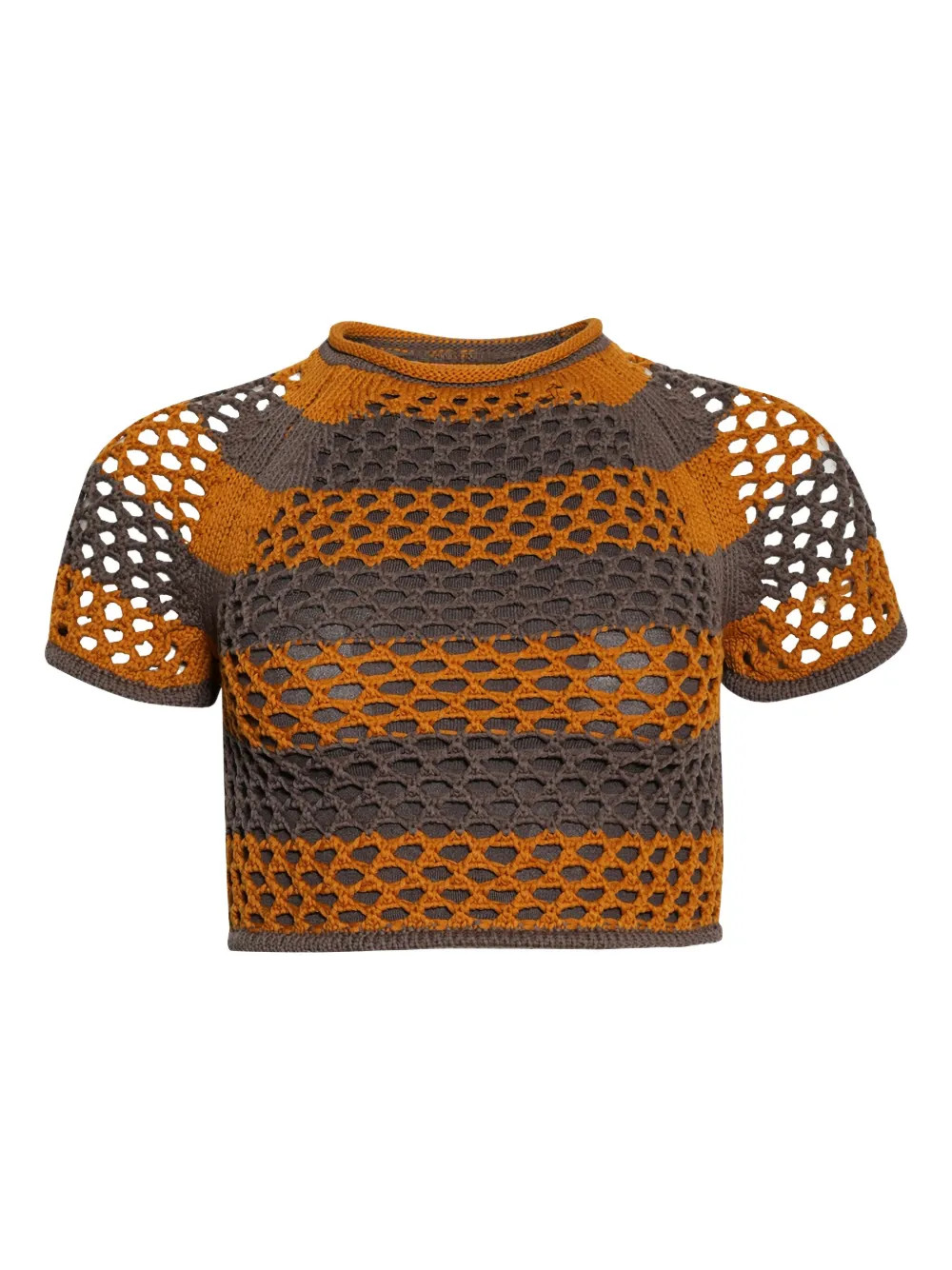 Diotima Rae Crocheted short-sleeve Top | Brown | FARFETCH | Farfetch Global