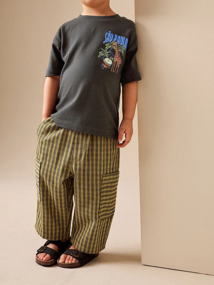 Yellow Print Side Pocket Wide Trousers (3mths-7yrs) | Next US