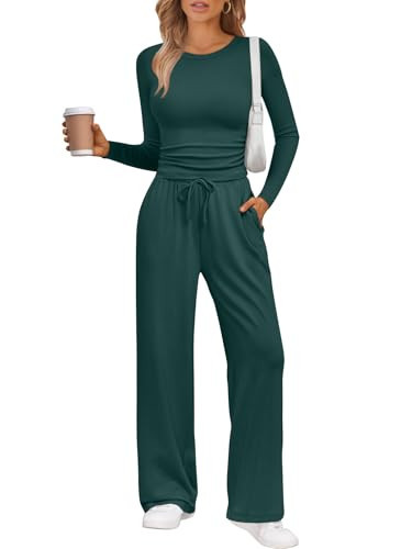 LILLUSORY Lounge Sets for Women Two 2 Piece matching Loungewear Sets Women Winter Clothing 2025 Fall Fashion Travel Airport Outfits Sweatsuits Casual Cute Clothes Forest S | Amazon (US)