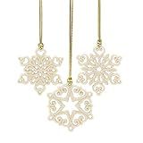 Lenox Mini Snowflake 3-Piece Ornament Set, 0.10 LB, Ivory | Amazon (US)