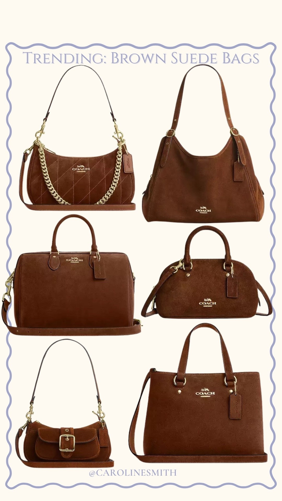 Trending: Coach brown suede bags

Chocolate brown, suede bag, fall bag, fall purse

#LTKSeasonal #LTKSaleAlert #LTKBeauty