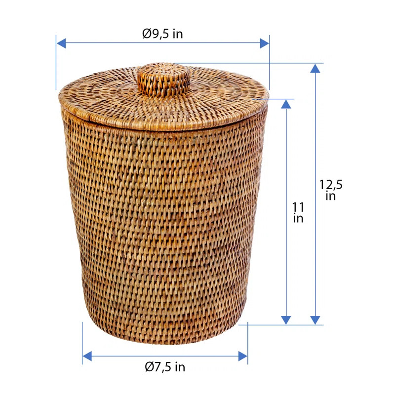 Beachcrest Home™ Everard Honey Brown Wicker/Rattan Manual Lift Trash Can & Reviews | Wayfair | Wayfair North America