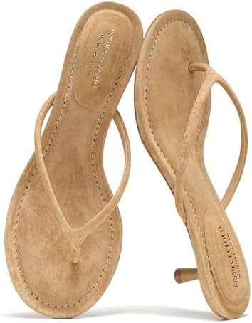 Project Cloud 100% Genuine Leather Kitten Heels for Women Footwear - Memory Foam Fashion Thong He... | Amazon (US)