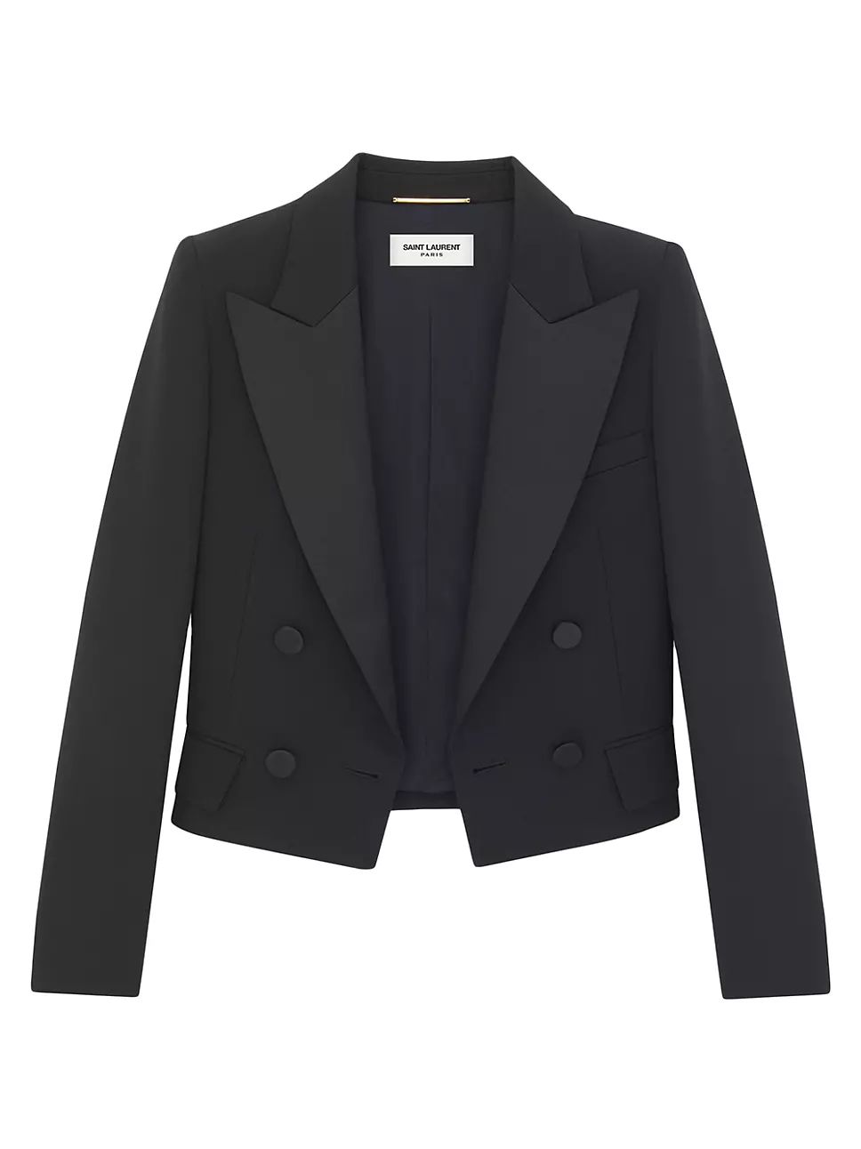 Cropped Tuxedo Blazer In Grain De Poudre | Saks Fifth Avenue