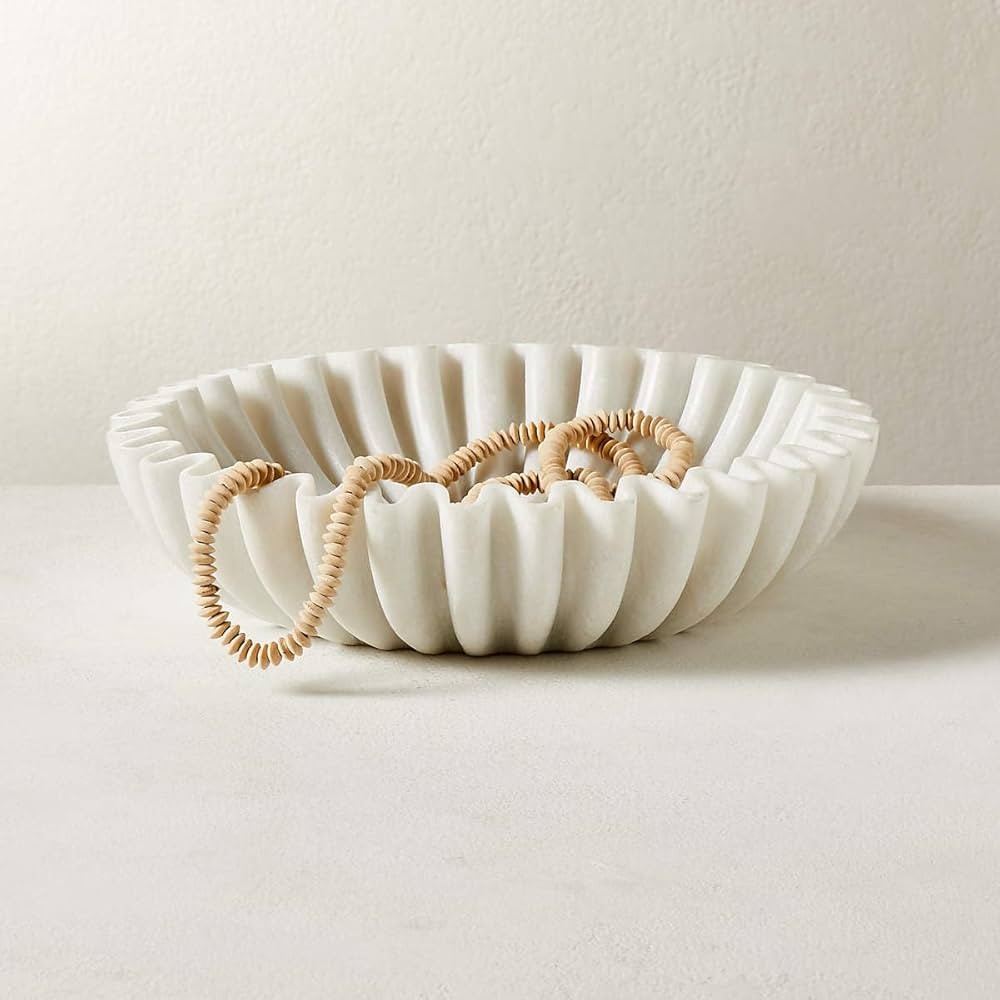 Ruffle Marble Scalloped Bowl 6 inches, White Wavy Bowl, Handmade Fluted Dish, Marble Ruffle Cente... | Amazon (CA)