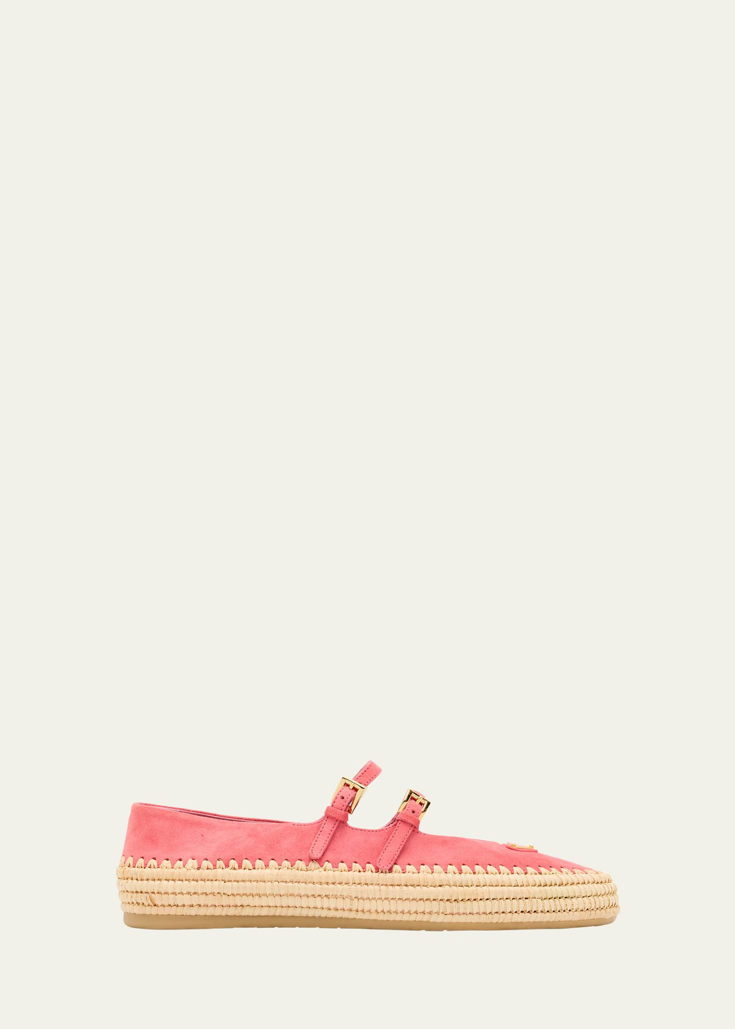 Prada Suede Double Mary Jane Strap Espadrilles | Bergdorf Goodman