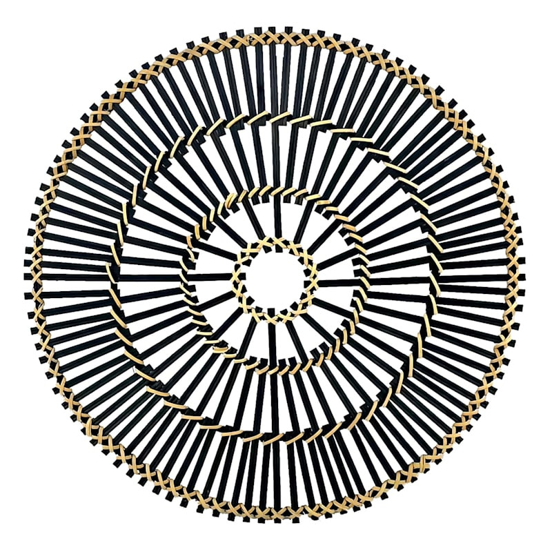 Tracey Boyd Black Bamboo Round Wall Basket, Large | At Home