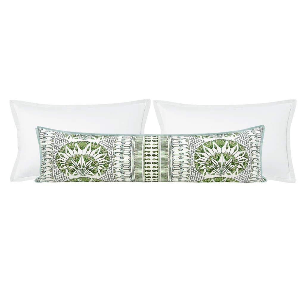 THE XL LUMBAR :: CAIRO // GREEN AND WHITE | THIBAUT | LITTLE DESIGN COMPANY