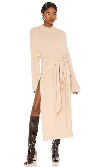 Tied Up Knit Dress in Sand | Revolve Clothing (Global)
