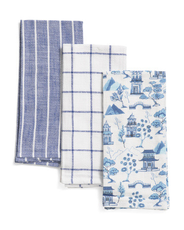 Set Of 3 Willow Monaco Kitchen Towels | TJ Maxx