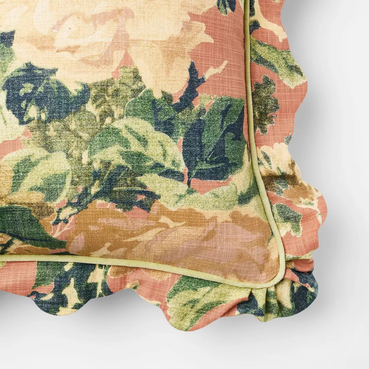 Square Floral Bloom with Scallop Flange Rose Throw Pillow - Threshold™ designed with Studio McG... | Target