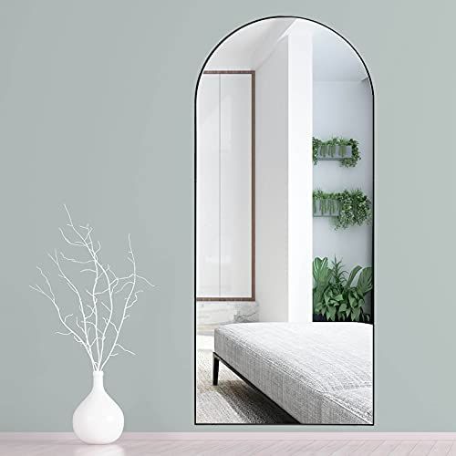 RACHMADES Full Length Mirror 65"x24", Arched Body Mirror, Large Mirror, Floor Mirror with Stand, Wal | Amazon (US)