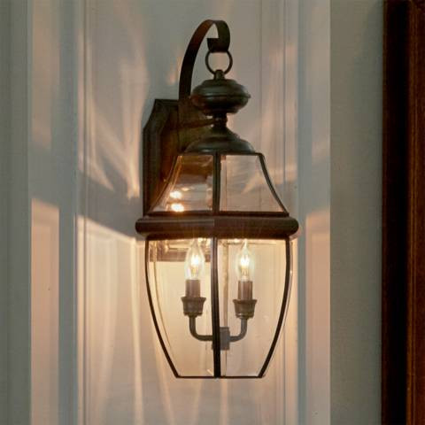 Newbury 20" High Medici Bronze 2-Light Outdoor Wall Light | Lamps Plus