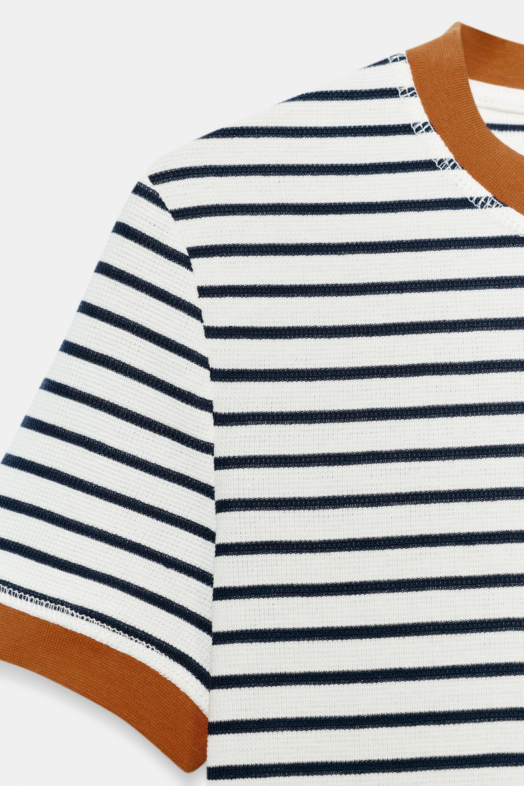 STRIPED SHORT SLEEVE T-SHIRT | Zara US