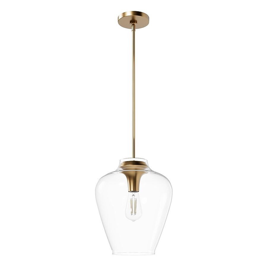 Hunter Vidria 1 -Light Alturas Gold Modern/contemporary Clear glass Globe Mini Hanging Pendant li... | Lowe's