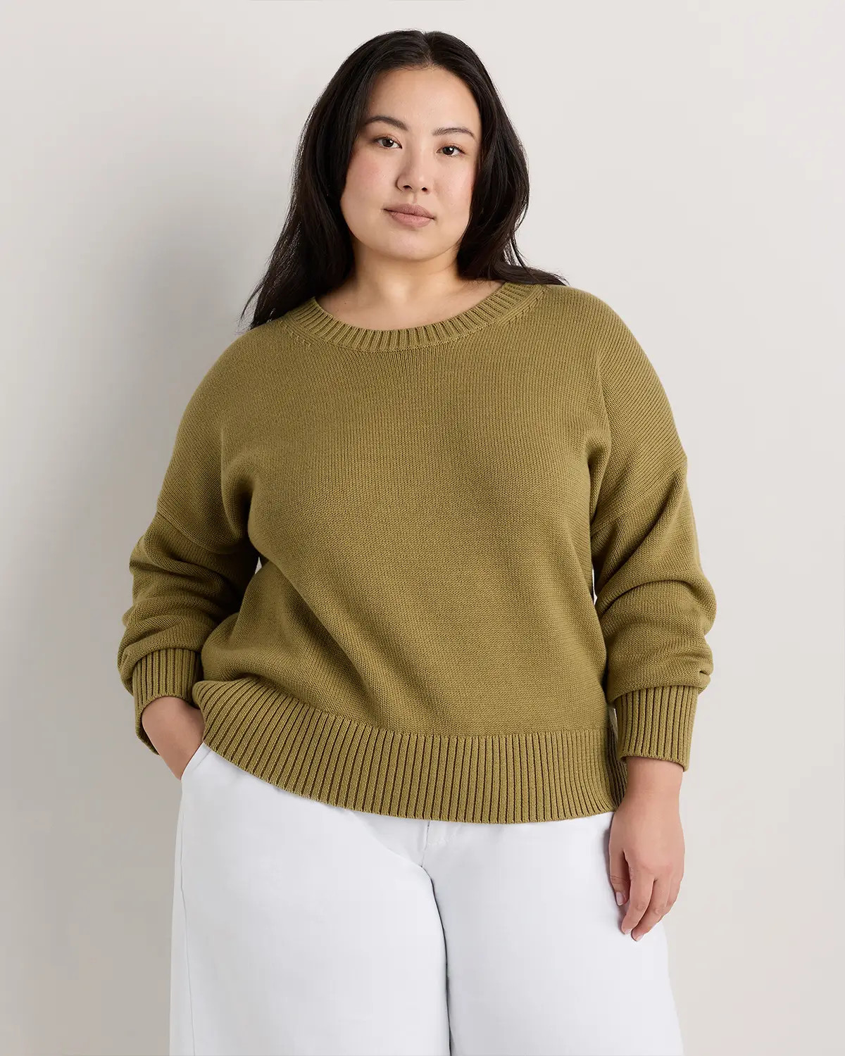 100% Organic Cotton Boyfriend Crew Sweater | Quince