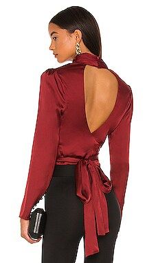 L'Academie The Suzanne Top in Burgundy from Revolve.com | Revolve Clothing (Global)