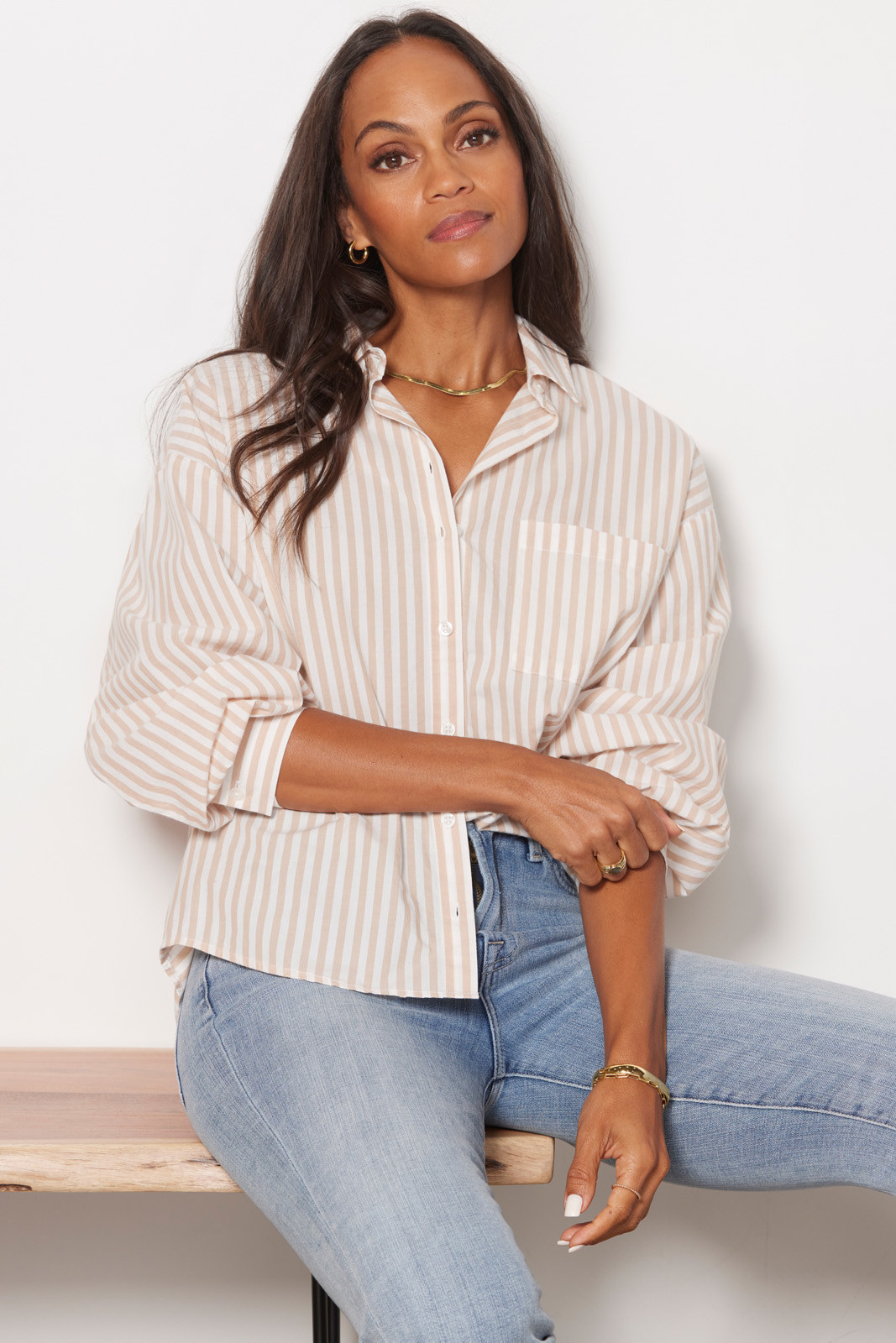 PISTOLA Sloane Stripe Button Down | EVEREVE | Evereve