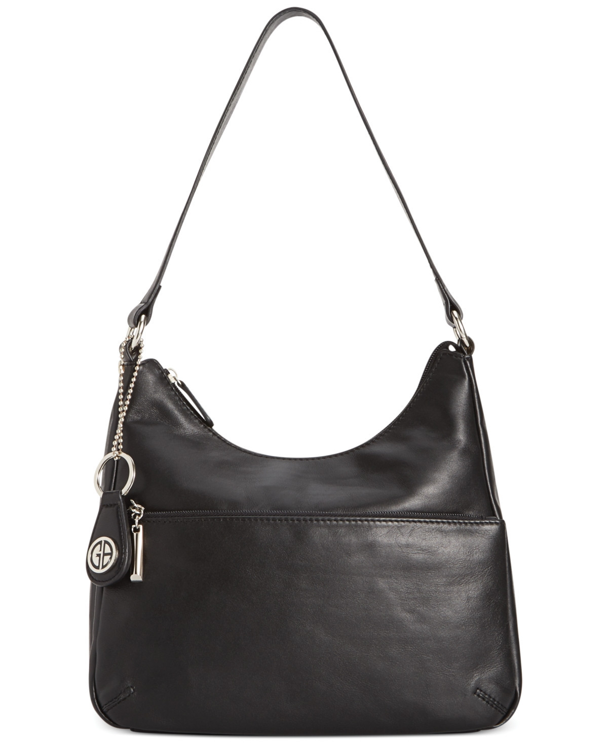 Giani Bernini Nappa Leather Hobo Bag, Exclusively at Macy's - Black/Silver | Macy's