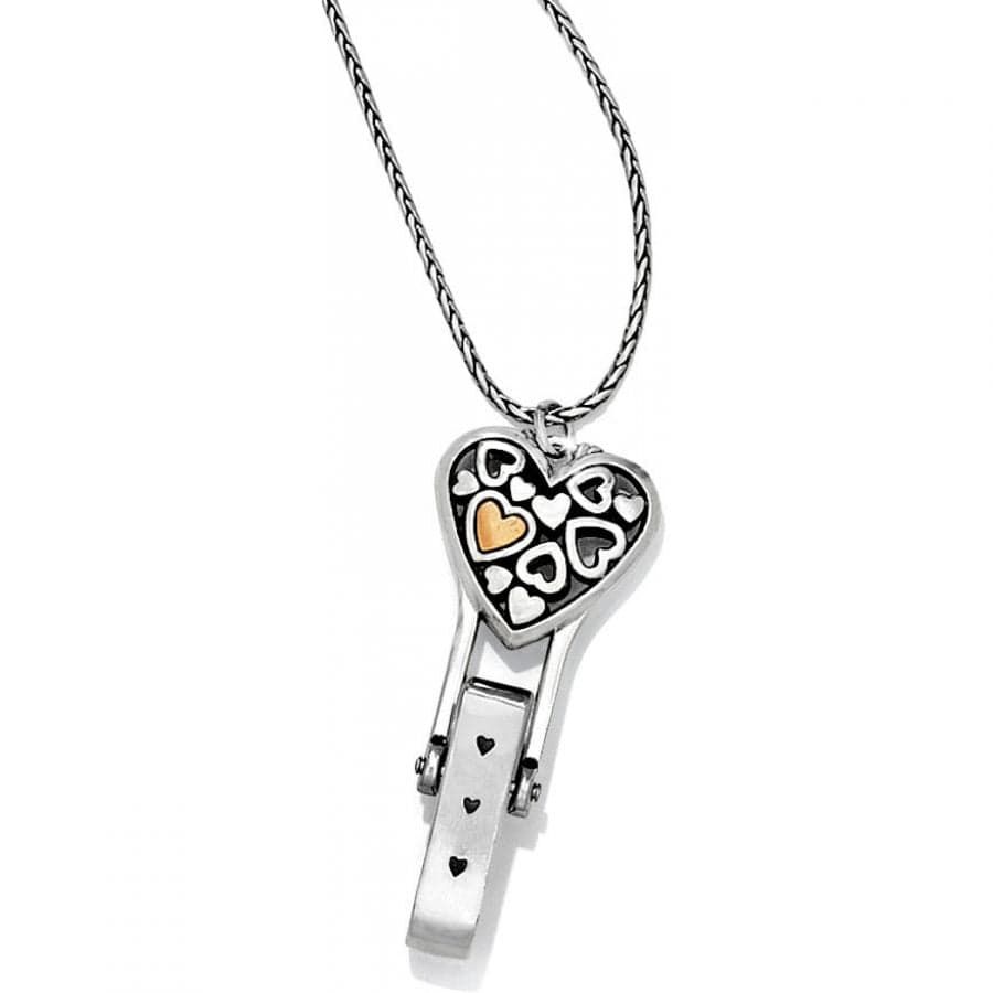 Floating Heart Badge Clip Necklace | Brighton