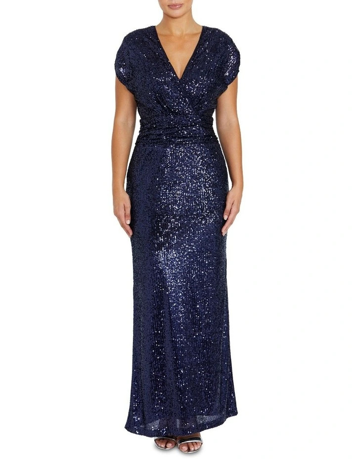 Calista Sequin Gown in Navy | Myer