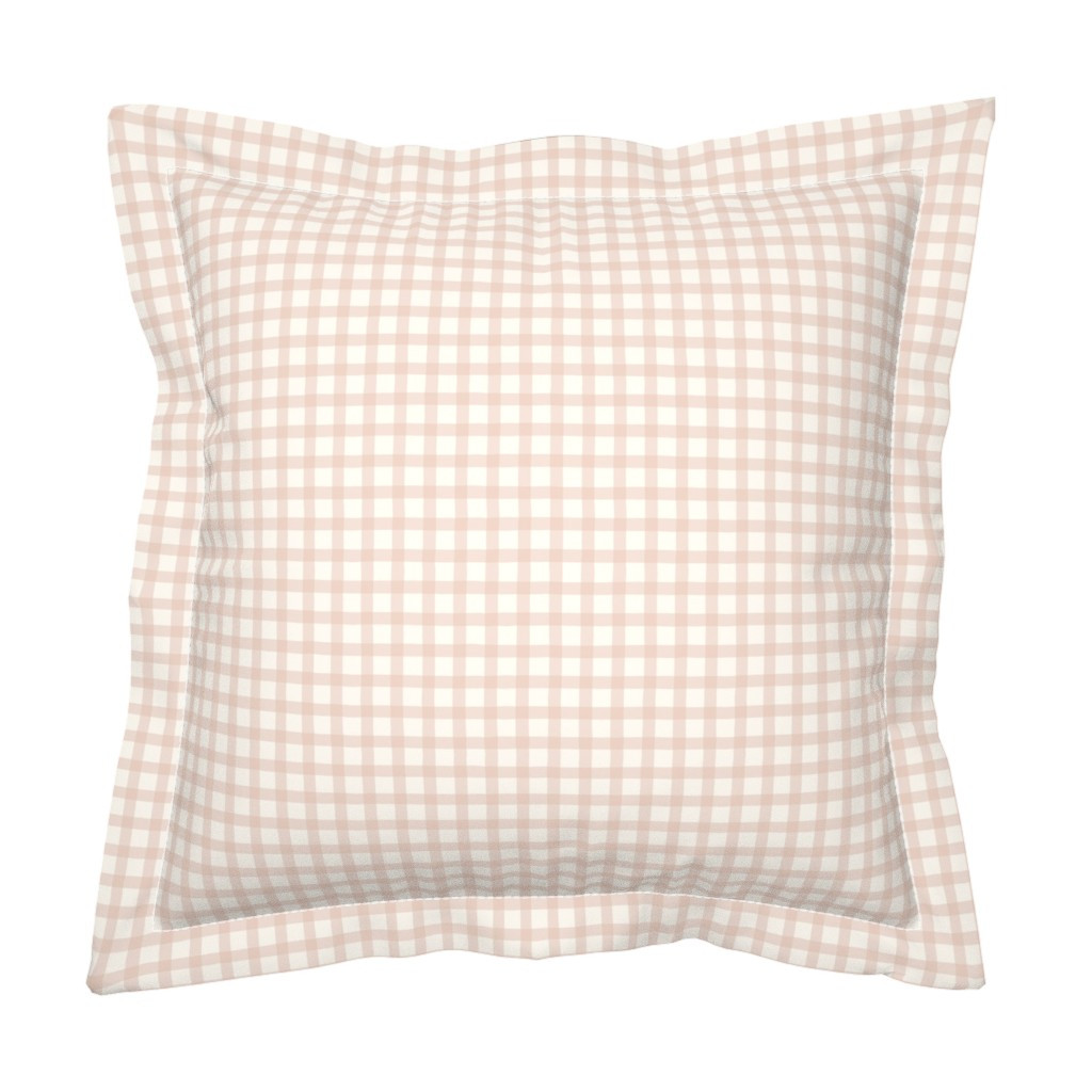 Classic Hand Painted Gingham in Vintage Washed Soft Petal Pink Pillow Sham | Spoonflower | Spoonflower