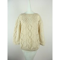 Vintage Knit Sweater 70S Chunky Knitcozy Warm Oatmeal Minimalist Textured Pullover Bernadette Size Large Fall Winter Bohemian Cottagecore | Etsy (US)