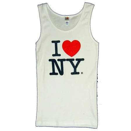 I Love NY Ladies Tank Top - Size: Ladies Large Fitted - Color: White | Walmart (US)