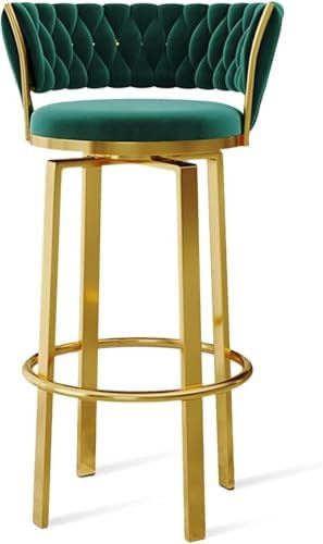 Luxury Velvet Bar Stool, Emerald Green with Gold Frame, Tufted Back, 85-105cm Height, 38cm Seat, ... | Amazon (CA)