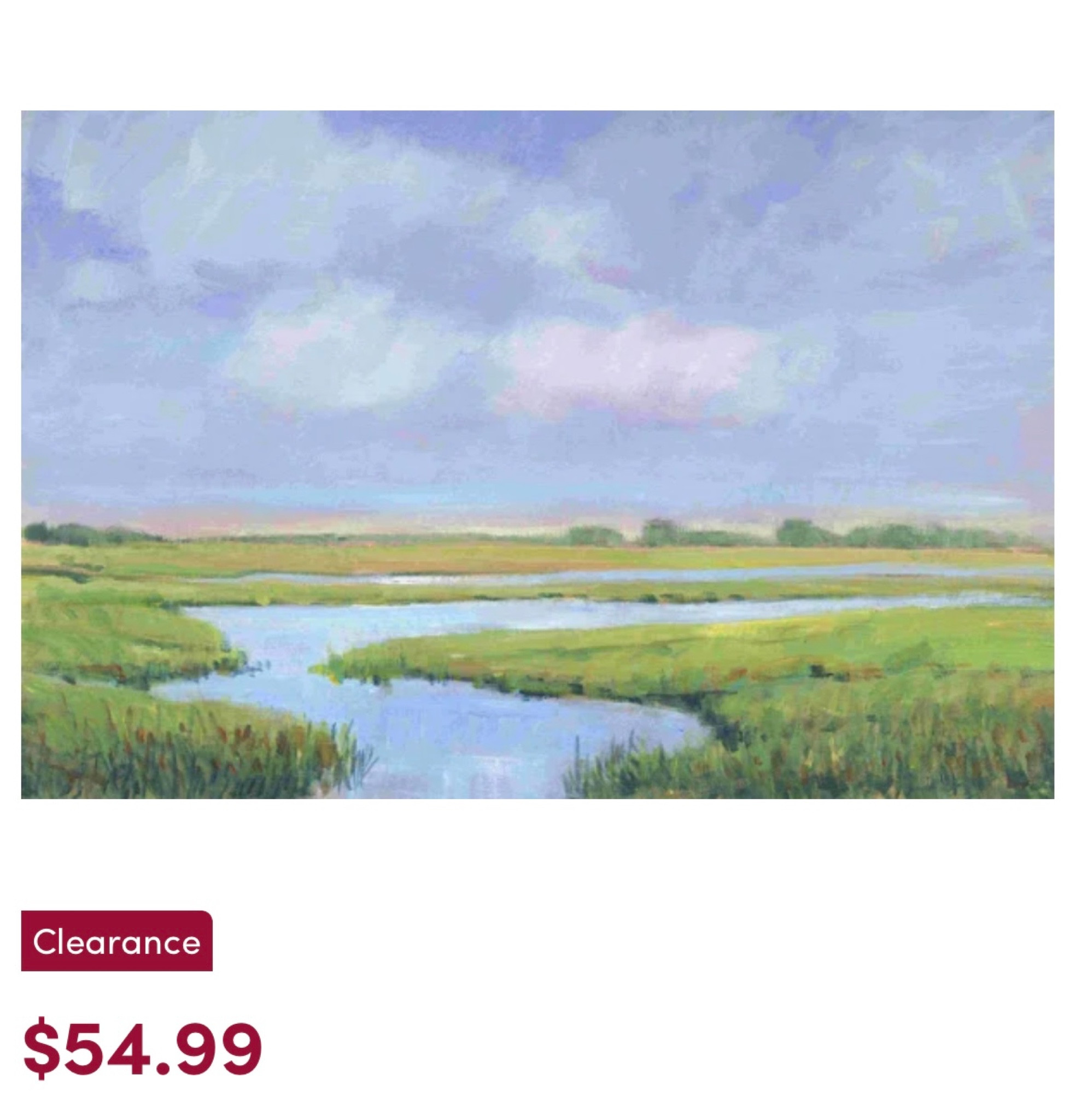 Absolutely mesmerized by the stunning colors in this marsh landscape canvas! 😍 And the fact that it’s on clearance makes it even more irresistible. 🎨🌿 #ArtLovers #ClearanceFinds

#LTKfindsunder100 #LTKsalealert #LTKhome