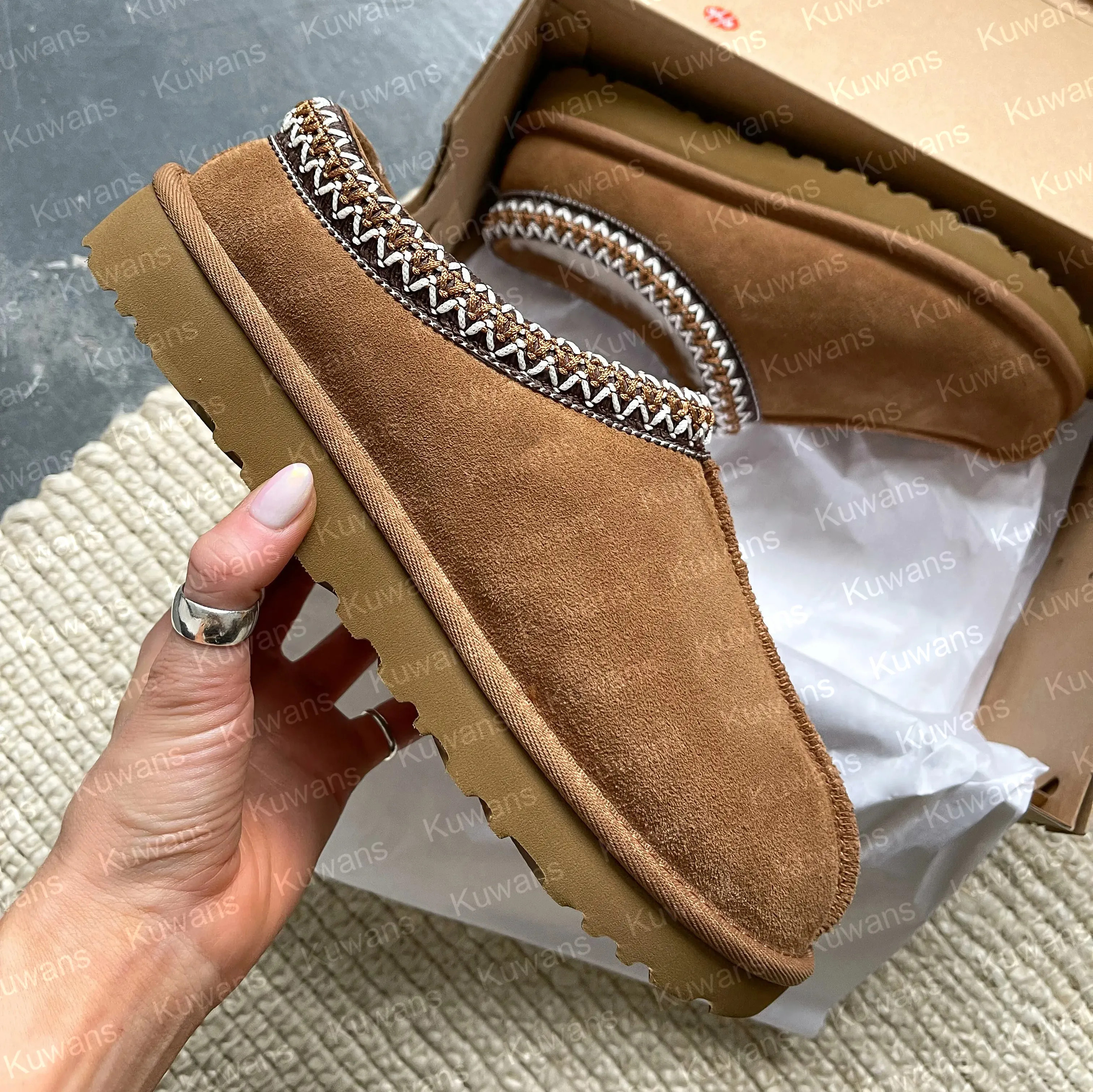 Tasman Slippers Tazz mustard seed Chestnut Sand Fur Slides Sheepskin Classic Ultra Mini Platform ... | DHGate