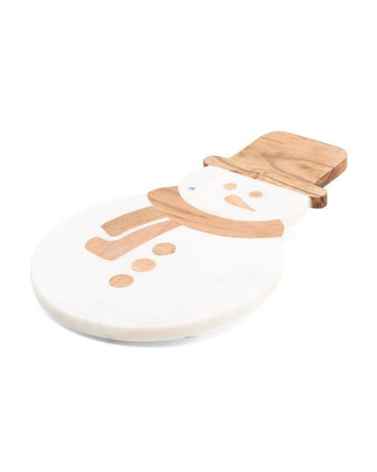 17x10 Marble Snowman Serving Board | Entertaining | Marshalls | Marshalls