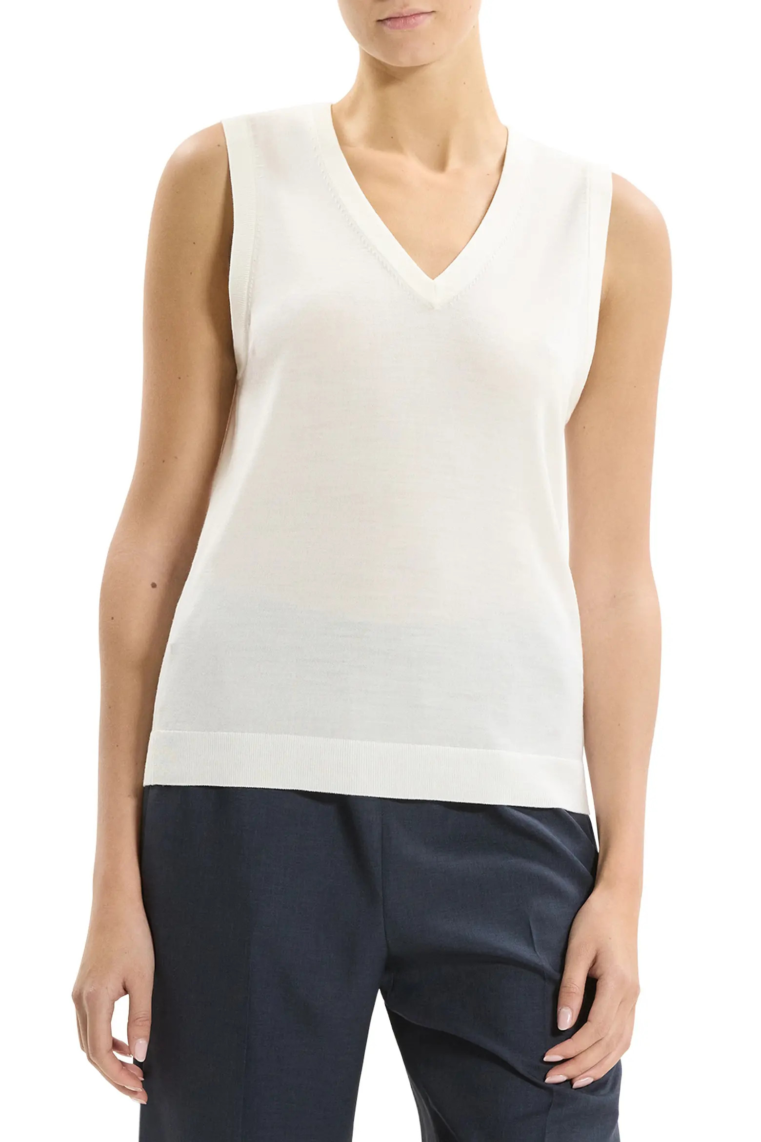 Theory V-Neck Slim Fit Wool Tank (Women) | Nordstrom | Nordstrom