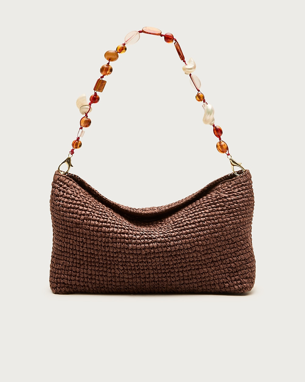 Berkeley small straw shoulder bag with beaded strap | J. Crew US
