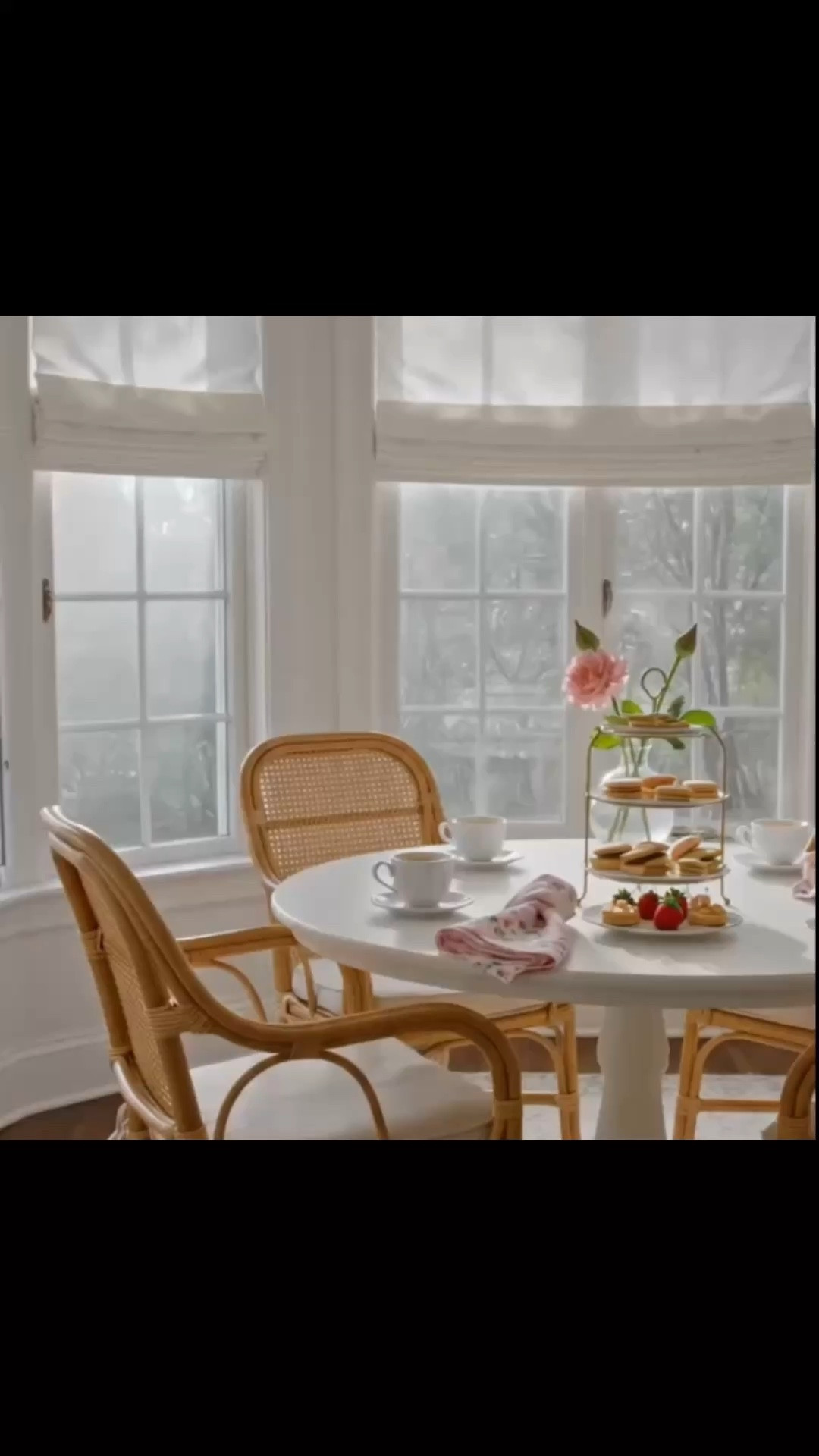 Morning coffee moment. Morning coffee moment, done right.
Soft sunlight filtering through these white Roman shades instantly sets the tone — calm, warm, and effortless. It’s the kind of light that makes you want to slow down and actually enjoy your morning.

Paired with these woven dining chairs, the whole space feels relaxed yet elevated — structured, but never too formal. Easy seating, beautiful texture, and something you can live in every day.

A simple high tea touch on the table — delicate dessert plates, a few pastries, and soft pink accents — just enough to make the moment feel special without overdoing it.

Everything here is about creating a space that feels good, not just looks good.

#romanshade #windowtreatments #diningchair #wovenchairs #breakfastnook #morninglight #coffeemoment #tablescape #dessertplate #hightea #homedecor #ltkhome

#LTKFestival #LTKHome