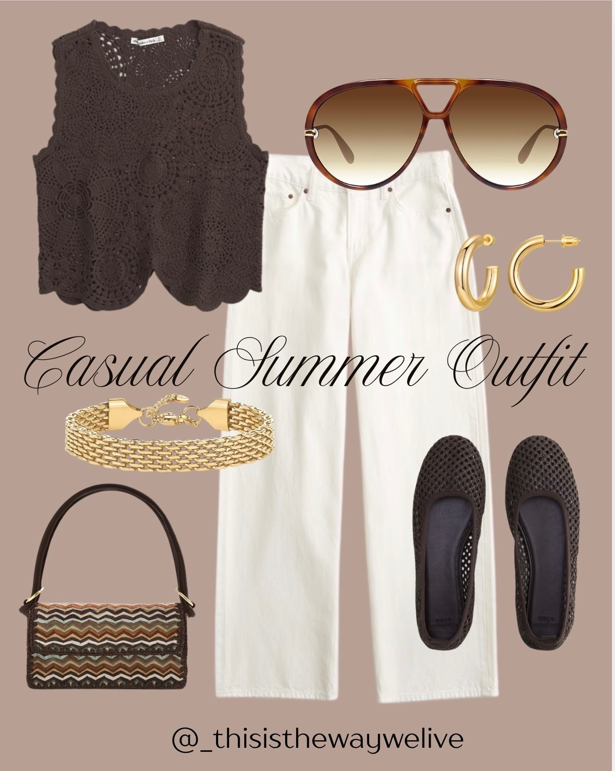 ☀️Cute and Casual Summer Outfit 
Classic brown and white mix is always a easy winner.

#LTKOver40 #LTKmomlife #LTKootd