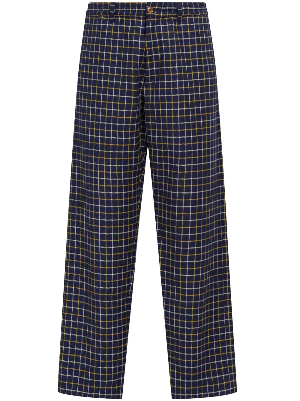 Marni check-pattern straight-leg Trousers | Blue | FARFETCH UK | Farfetch Global